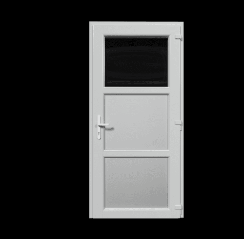 Vchodové dveře 90x220 Jednokřídlé Aluplast Ideal 4000 - Typ 07 BARVA PROFILU: Bílá - Bílá