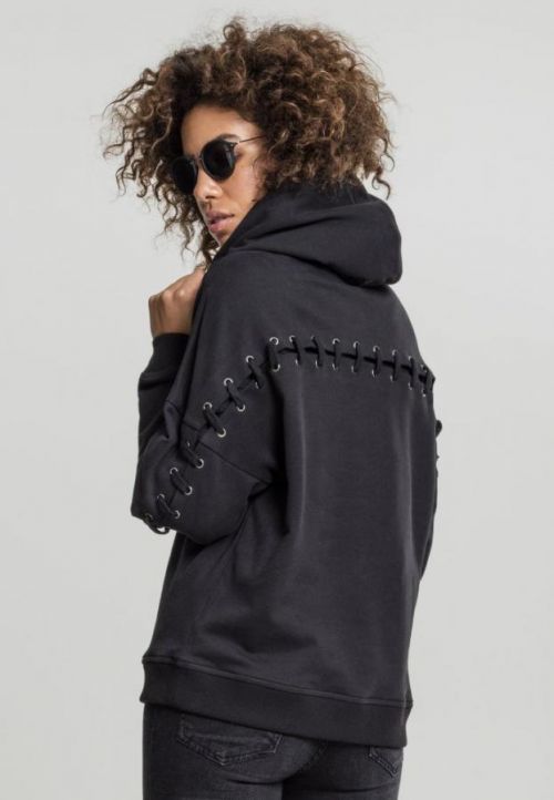 Ladies Laced-Up Hoody black L