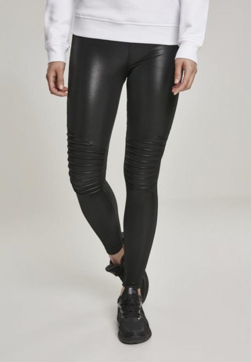 Ladies Faux Leather Biker Leggings black 3XL