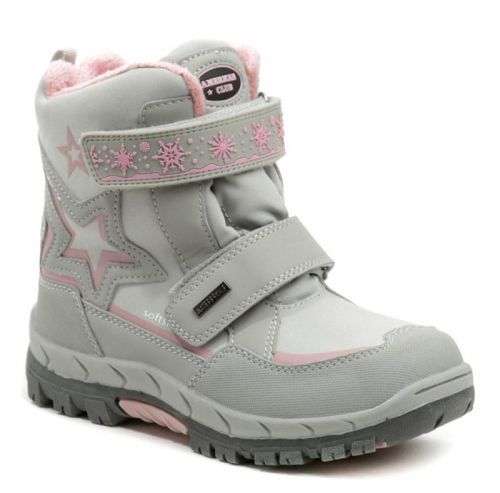American Club HL45-20 šedo růžové dětské zimní boty