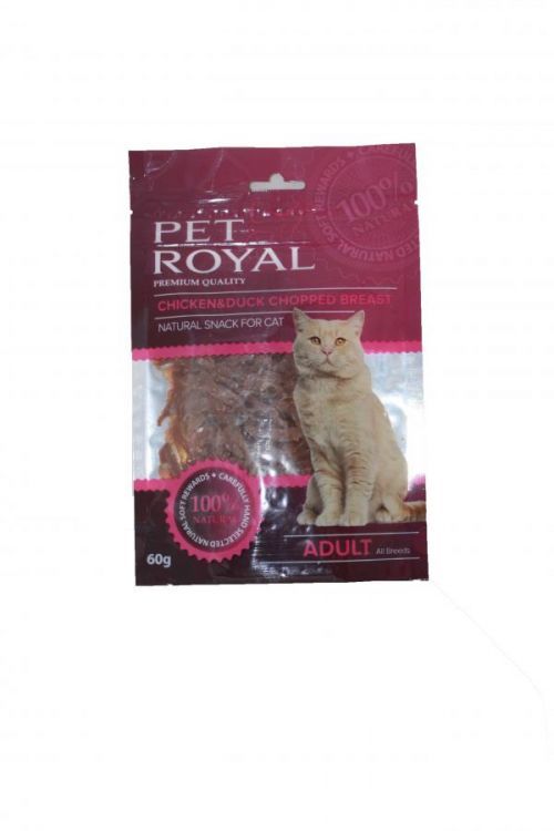 Pet Royal Cat kuřecí a kachní prsa krájená 60g