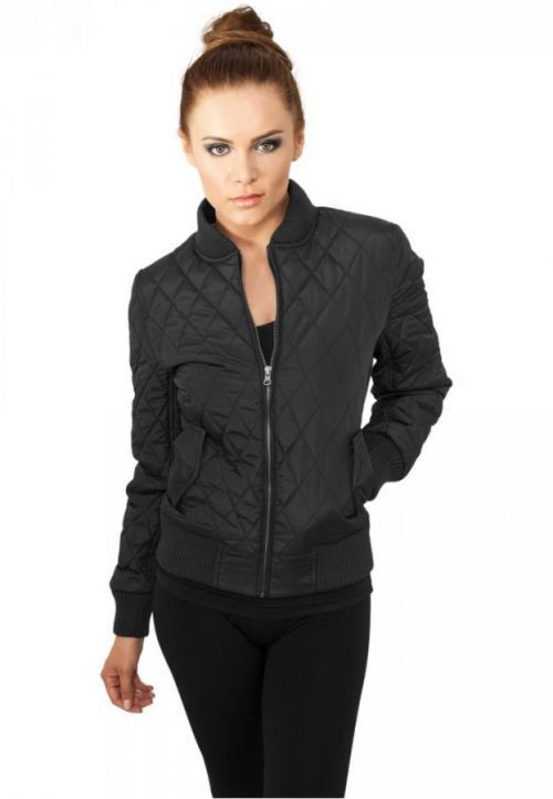 Ladies Diamond Quilt Nylon Jacket black L