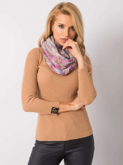 SVĚTLE ŠEDÝ ŠÁTEK S MOTIVEM KVĚTIN AT-CH-73-GREY Velikost: univerzální