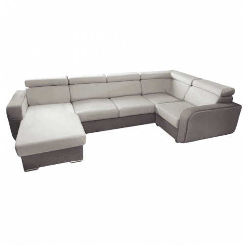 Sedací souprava rozkládací IMPERIO U světle hnědá / krémová Tempo Kondela Pravá