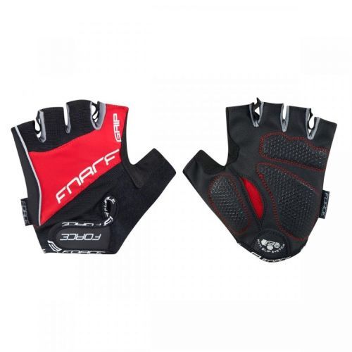 cyklistické rukavice FORCE GRIP gel červené