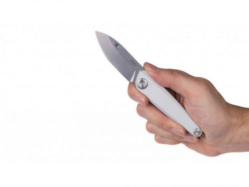 Zavírací nůž Z050 ANV® - barva rukojeti: stříbrná, šedá čepel - Stone wash (Barva: Stříbrná, Varianta: ŠEDÁ ČEPEL - STONE WASH )