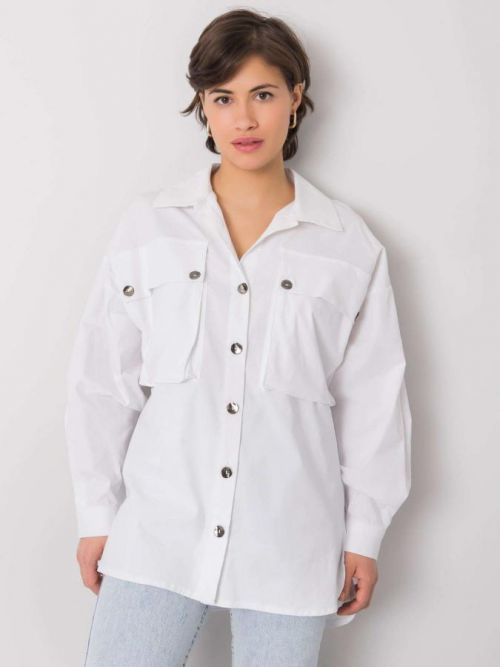 BÍLÁ DÁMSKÁ OVERSIZE KOŠILE 346-KS-027.45-WHITE Velikost: S