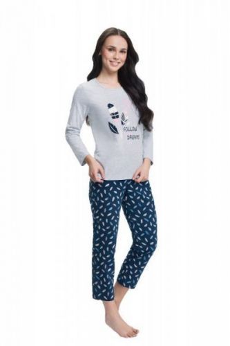 Luna 612 šedé Plus Dámské pyžamo 4XL šedá