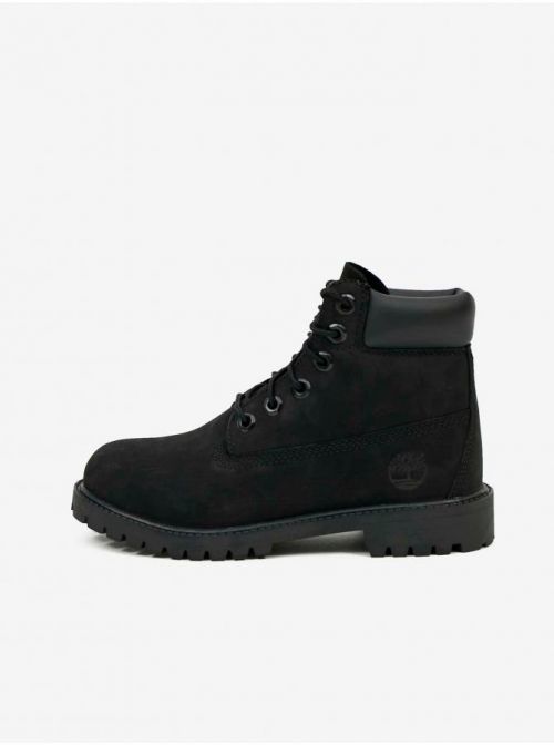 Černé klučičí kotníkové kožené boty Timberland 6 In Premium WP Boot