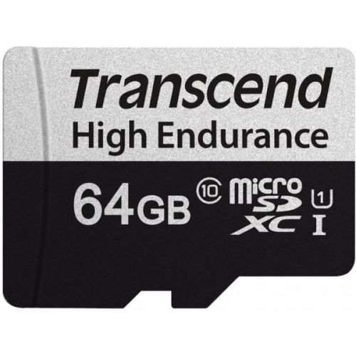 Paměťová karta microSDXC, Transcend High Endurance 350V, Class 10, UHS-I, vč. SD adaptéru