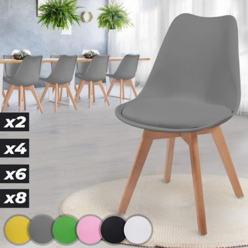 MIADOMODO Sada jídelních židlí, šedá, 8 kusů Miadomodo JG80554