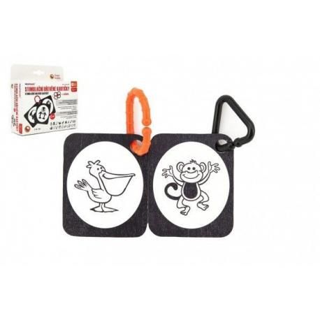 Stimulační dřevěné kartičky 2.díl - Zoo černobílé v krabičce 15x15x5cm 12m+ Teddies TD85484