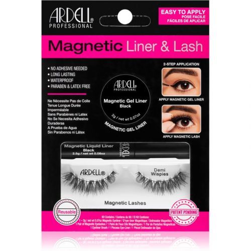 Ardell Magnetic Liner & Lash Accent 002 dárková kazeta pro ženy magnetické řasy Accent 002 1 pár + magnetická tekutá gelová linka Magnetic Liquid Liner 2,5 g Black Black