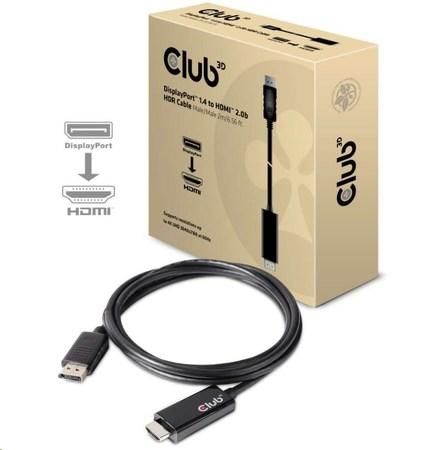 DisplayPort kabel club3D [1x zástrčka DisplayPort - 1x HDMI zástrčka] stříbrná 2 m