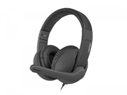 Natec HEADPHONES RHEA with MICROPHONE BLACK