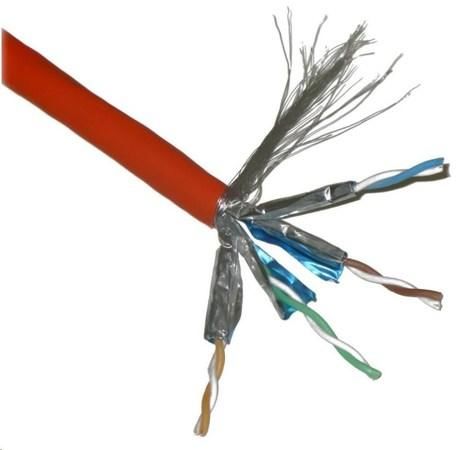 FTP kabel PlanetElite, Cat6A, drát, 4pár LS0H, Dca, oranžový, 500m, KAB-FUTP6A-D-LSO-OR