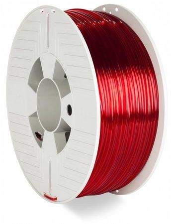 VERBATIM 3D tisková struna PET-G / Filament / průměr 2,85mm / 1kg / červená průhledná (red transparent), 55062