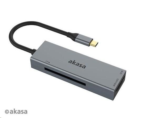 AKASA USB 3.2 Type-C čtečka karet, AK-CR-09BK