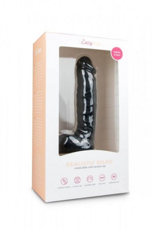 Realistische Dildo Zwart - 22,5 cm