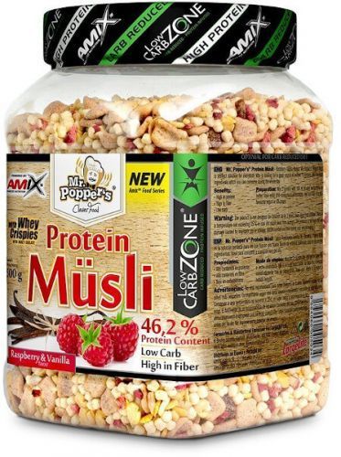 Amix Protein Müsli 500 g - vanilka - malina