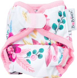Bobánek Novorozenecké svrchní kalhotky suchý zip Růžové květiny 1ks