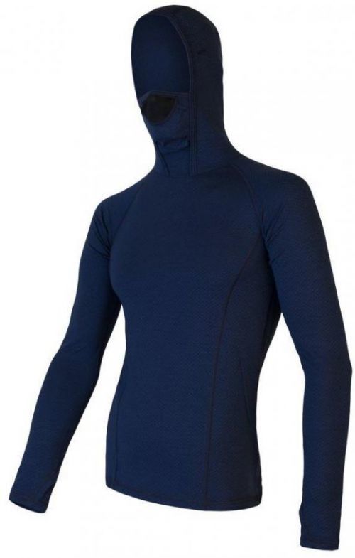 Sensor Merino Df pánské triko dl.rukáv s kapucí deep blue S