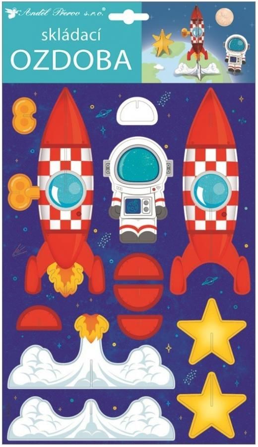 Anděl Skládací papírová raketa - 21 x 36,5 cm - 10497