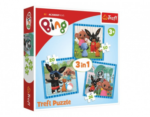 Puzzle Bing / Zábava s přáteli 3v1 (20,36,50 dílků)