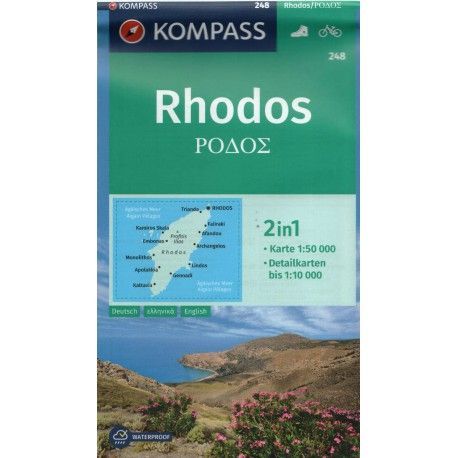 Kompass 248 Rhodos 1:50 000 turistická mapa