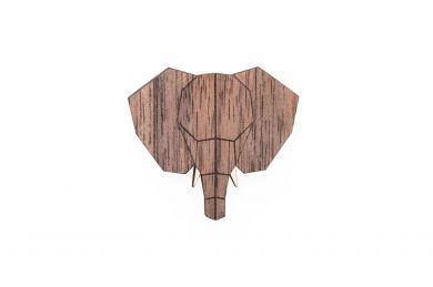 Dřevěná brož Elephant Brooch