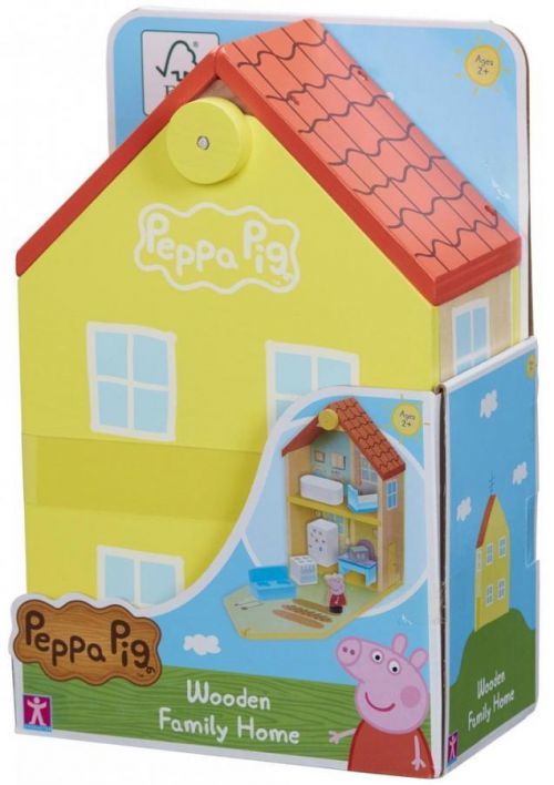 TM Toys Peppa Pig dřevěný rodinný domek s figurkami a příslušenstvím