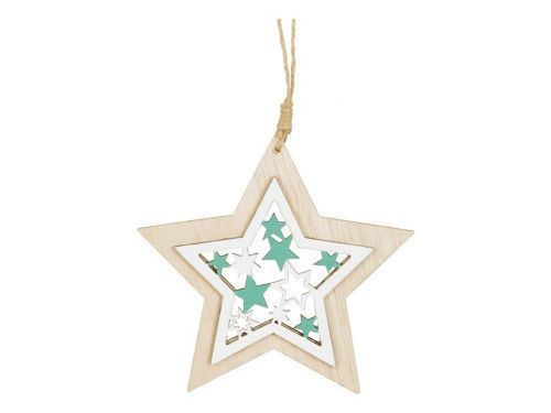 MFP 8886091 Hvězda závěs dřevěný 11x11cm