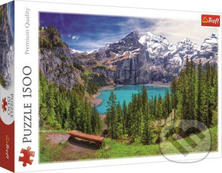 Puzzle: Jezero Oeschinen, Alpy 1500 dílků