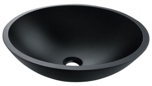 SAPHO TELICA skleněné umyvadlo, průměr 42 cm, černá mat TY181B