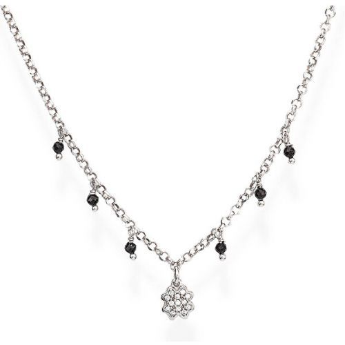 Amen Originální stříbrný náhrdelník se zirkony a krystaly Romance CLQBNZ
