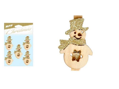 MFP 8886122 Sněhuláci s kolíčky 5ks 4,5cm