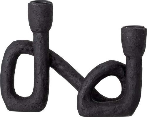 Černý svícen Bloomingville Mashel, výška 16,5 cm