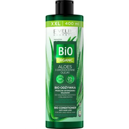 Eveline Cosmetics Bio Organic Natural Aloe Vera šampon proti vypadávání vlasů s aloe vera 400 ml