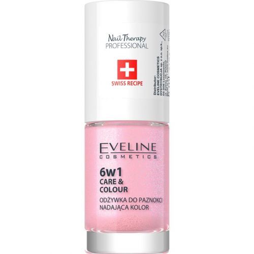 Eveline Cosmetics Nail Therapy Care & Colour kondicionér na nehty 6 v 1 odstín Shimmer Pink 5 ml