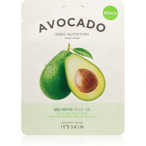 It's Skin The Fresh Mask Avocado plátýnková maska s vysoce hydratačním a vyživujícím účinkem 21 g