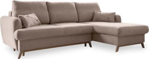 Béžová rozkládací rohová pohovka Miuform Scandic Lagom, pravý roh