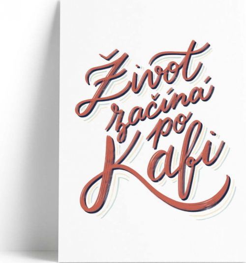 Print s motivem Život začíná po kafi Printintin, formát A4