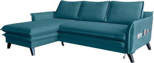 Tyrkysová rozkládací rohová pohovka Miuform Charming Charlie, levý roh