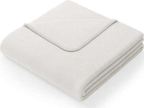 Bílá deka s příměsí bavlny AmeliaHome Virkkuu, 150 x 200 cm