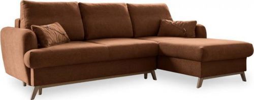 Cihlově oranžová rozkládací rohová pohovka Miuform Scandic Lagom, pravý roh