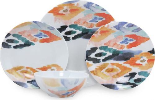 24dílná sada porcelánového nádobí Kütahya Porselen Colorful Streaks