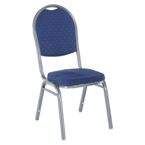Tempo Kondela Židle JEFF - látka tmavě modrá/šedý rám