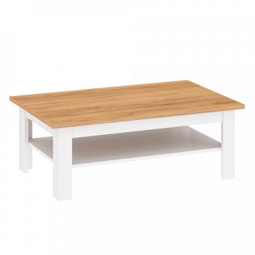 Tempo Kondela Konferenční stolek LANZETTE T - bílá/dub