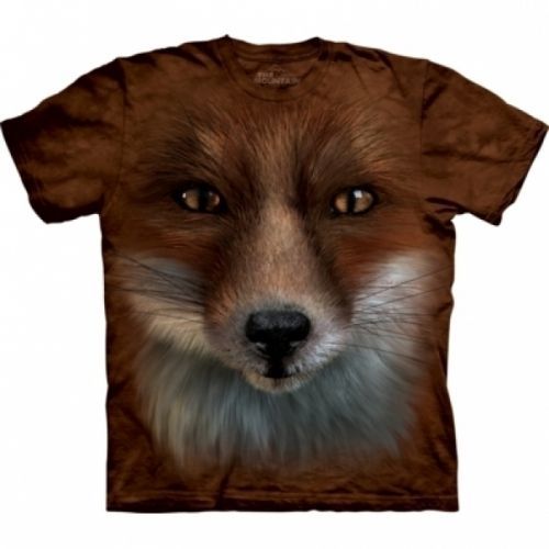 Tričko unisex The Mountain Big Face Fox - hnědé, 3XL