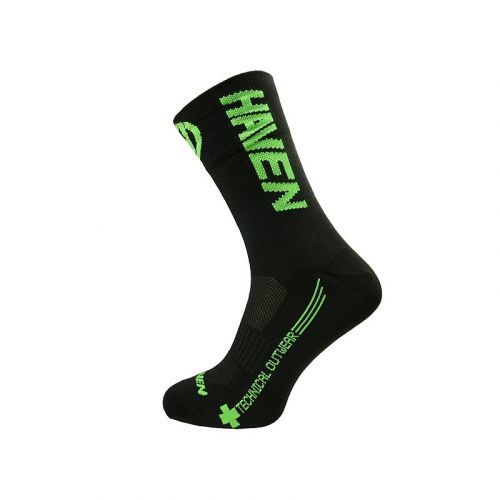 Ponožky Haven Lite Neo Long 2 ks - černé-zelené, 1-2